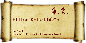 Hiller Krisztián névjegykártya